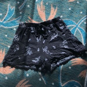 Black lace shorts